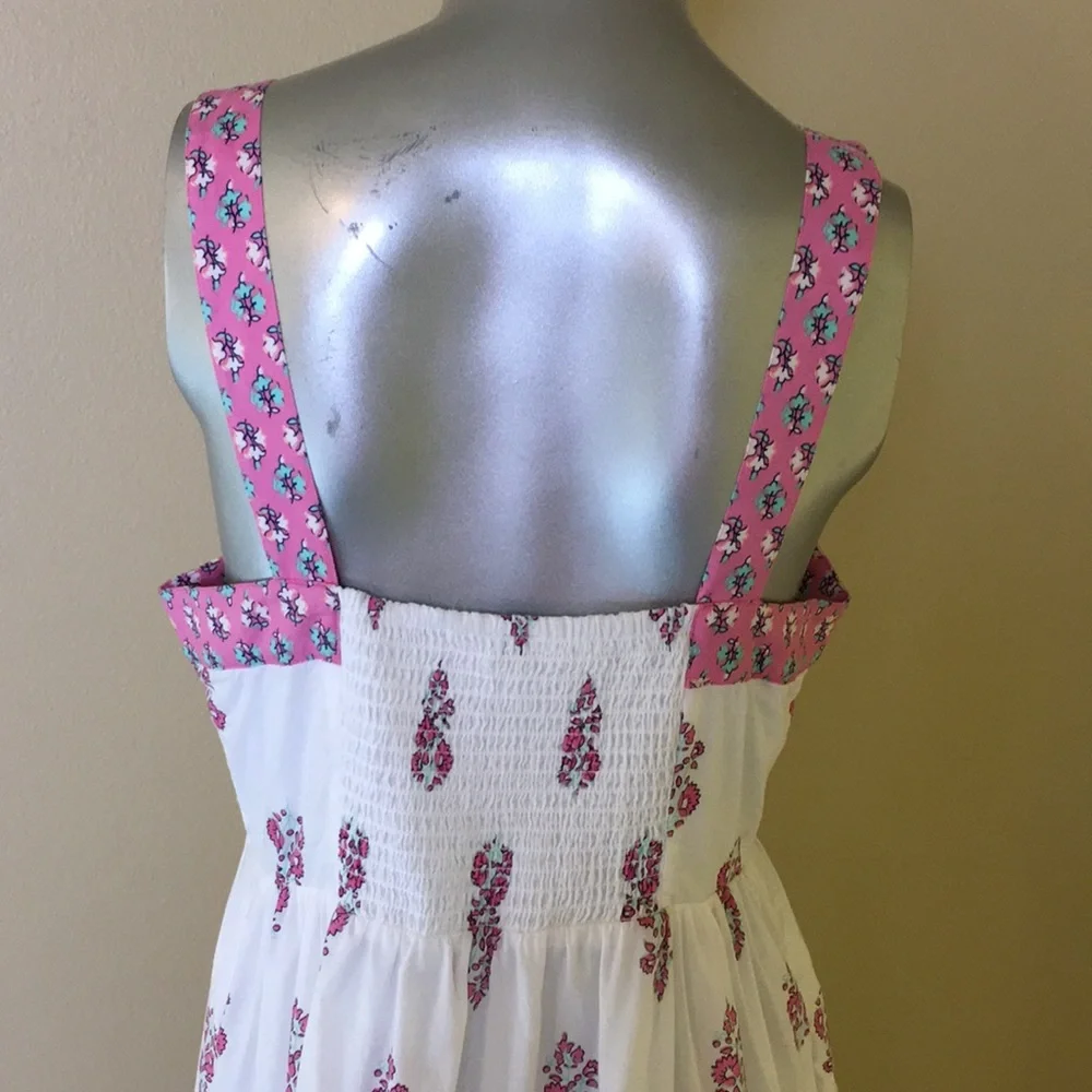 J. Crew | Block-print squareneck tiered midi dress